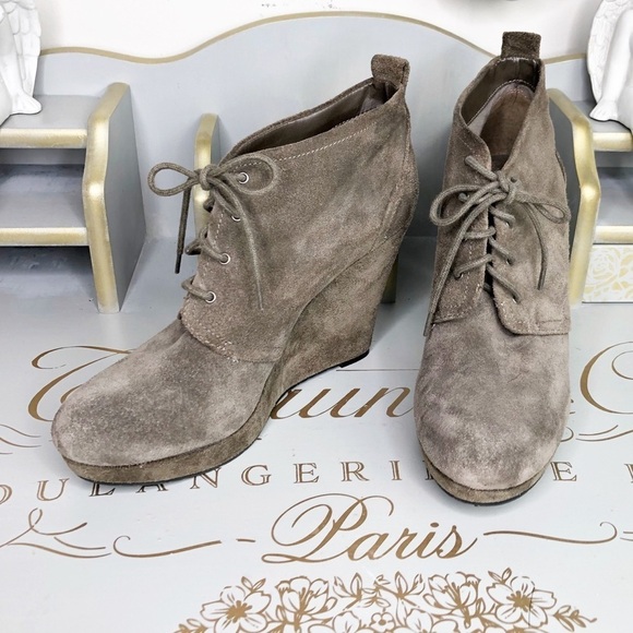 JESSICA Simpson Gray suede platform wedge booties - Picture 2 of 16
